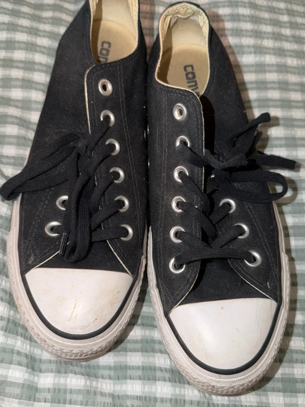Converse Black Low Top Canvas Platform Sneakers